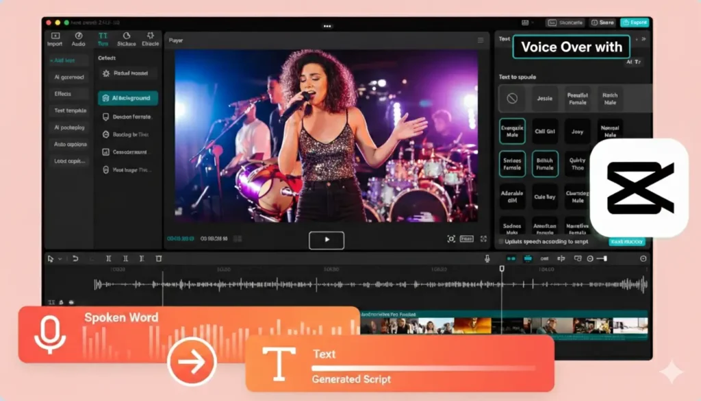 Voice Over with CapCut AI